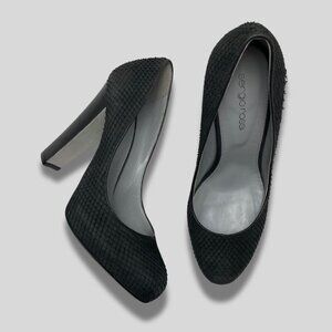 SERGIO ROSSI Black Snakeskin Pumps Size 38.5